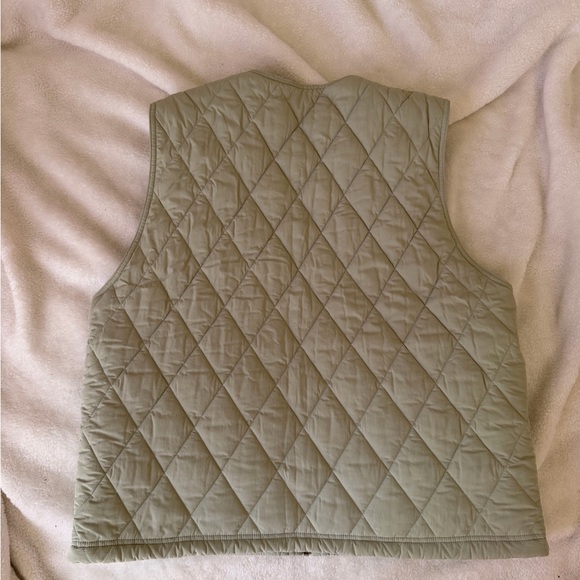 Stussy Quilted Sleeveless Vest in Sage Green - Picture 2 of 8